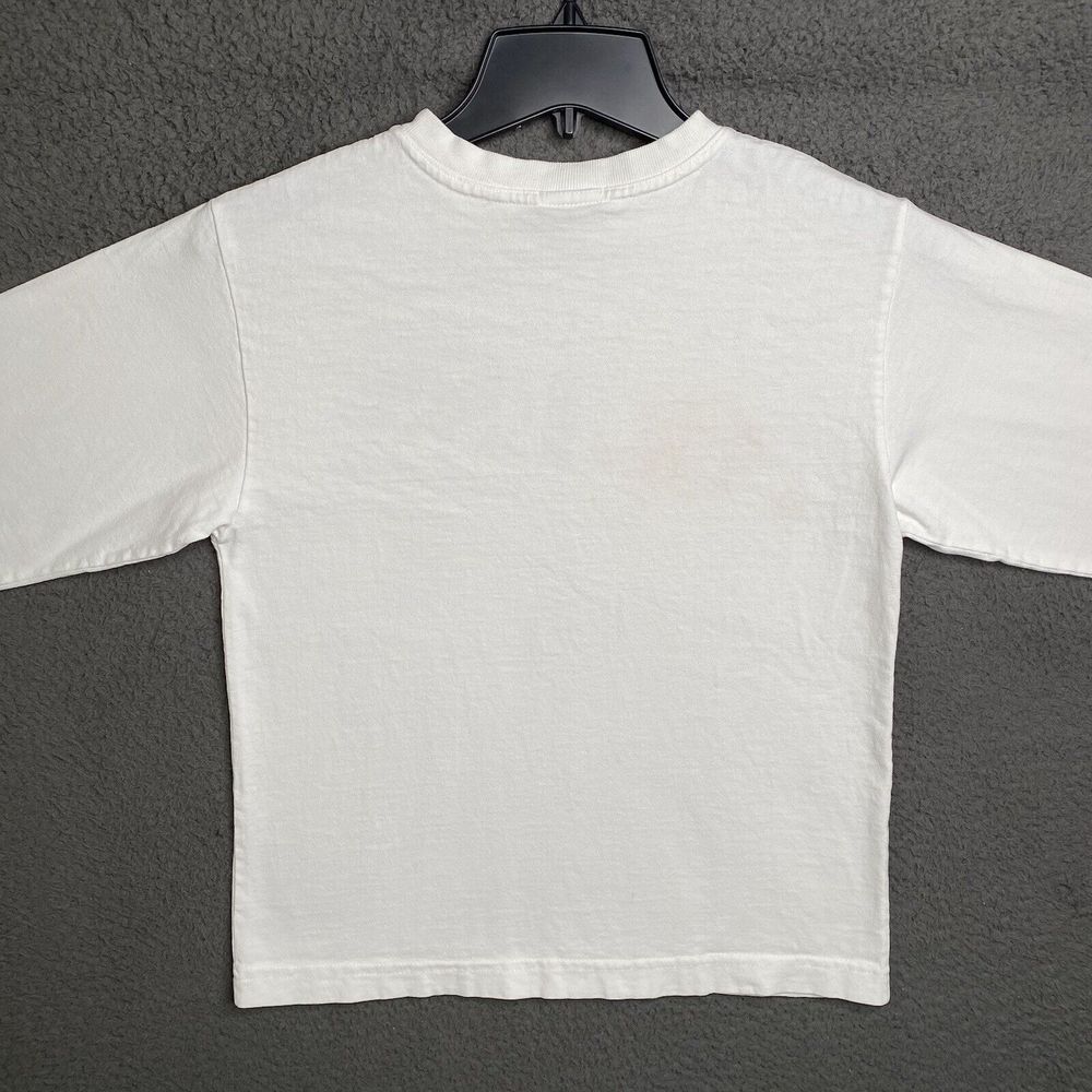 GUESS JEANS USA T-Shirt White Long Sleeve Womens Small Classic Spellout Logo - Picture 11 of 16